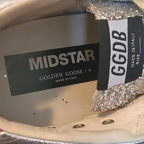 Golden Goose Mid Star Silver Glitter Sneakers Women's 10 Grunge Gorp Distressed - Picture 8 of 16